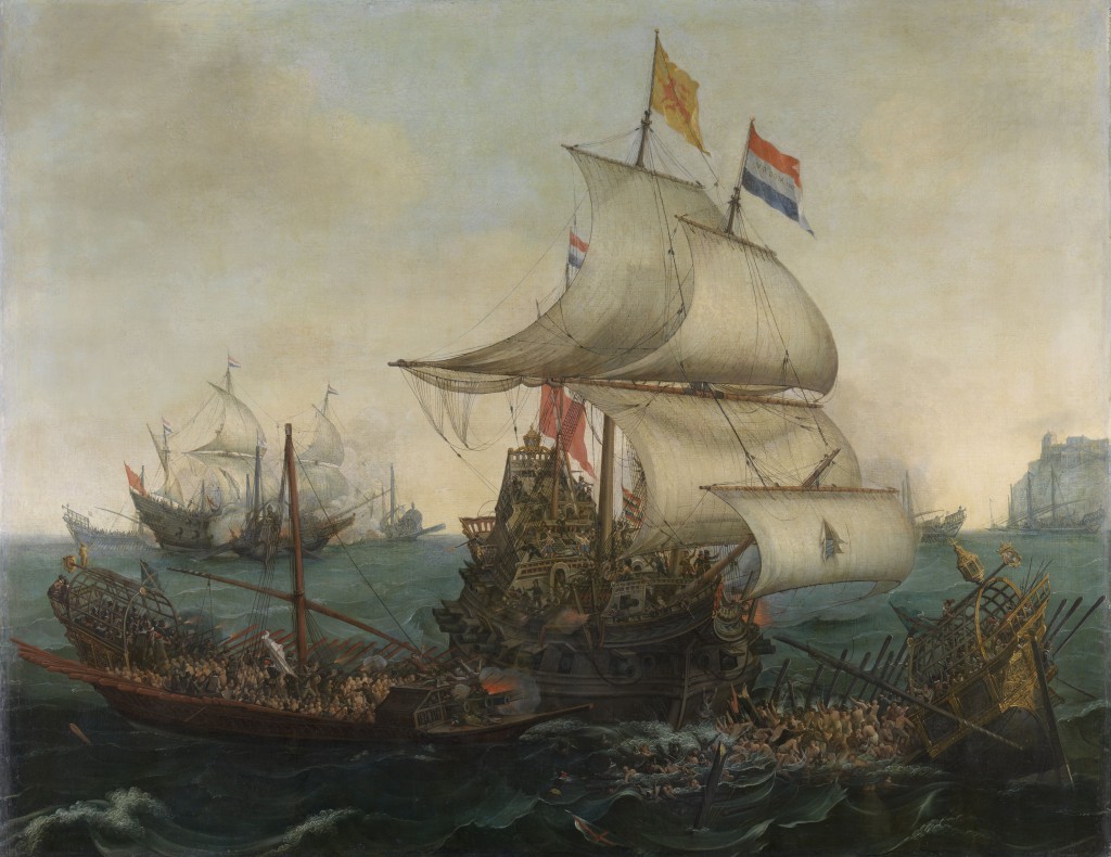 Vroom_Hendrick_Cornelisz_Dutch_Ships_Ramming_Spanish_Galleys_off_the_Flemish_Coast_in_October_1602